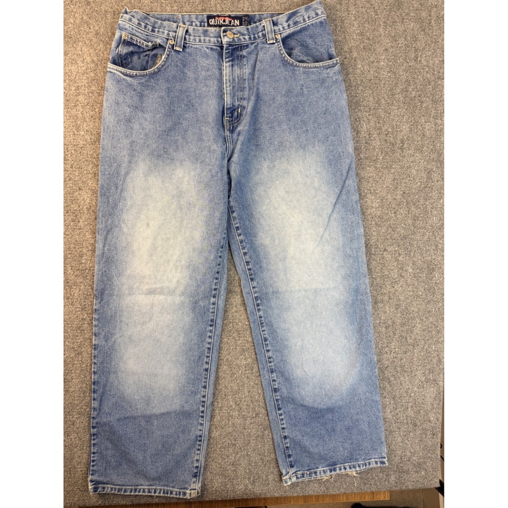 Quiksilver Quikjean Mens 34x30 Blue Denim Jeans Baggy Wide Leg Y2K Skate Vintage